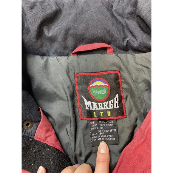 Vintage Marker Salt Lake City 2002 Winter Olympics Red Jacket Ski Coat Size L - Picture 5 of 10